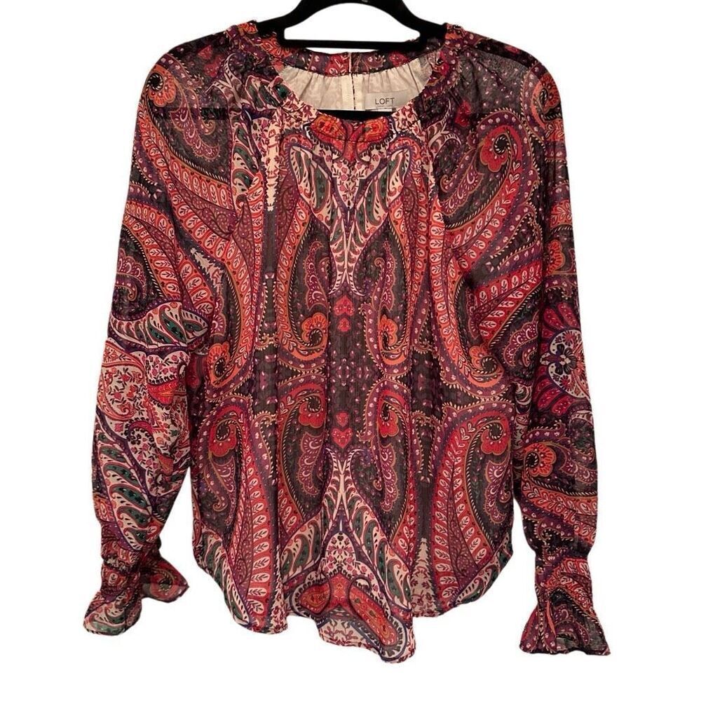 NWT LOFT paisley sheer blouse - size s